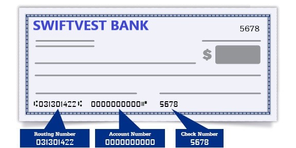 Check image with routing number